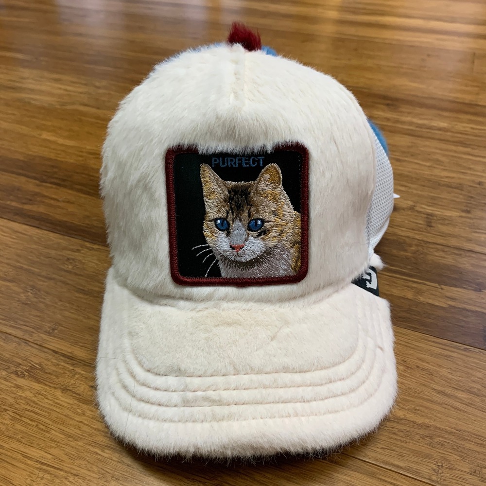 Goorin Bros. Purfect Cat Trucker Hat The Farm Faux Fur Novelty‎ Cap One Size NWT